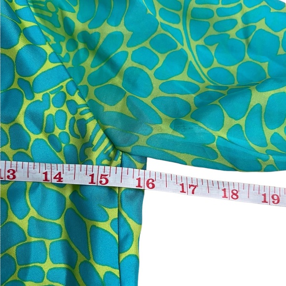 Lilly Pulitzer Dress Cold Shoulder Silk Long Sleeve Jewel Green Blue Size 4 - Picture 11 of 12